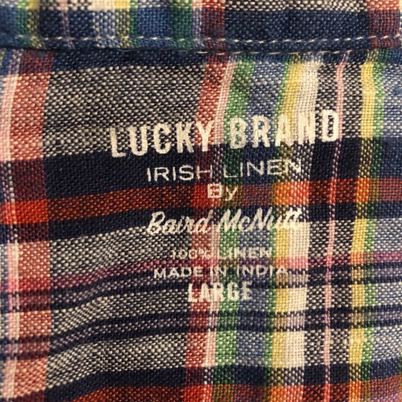 Men’s LUCKY BRAND casual linen button down Size L - Picture 3 of 4